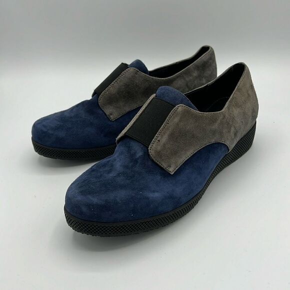 Vaneli Sport Blue Gray Suede Wedge Platform B38 - Picture 1 of 9
